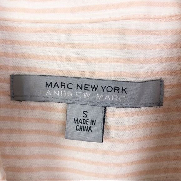 MARC NEW YORK | Orange & White Stripe Button Down Top Women’s Size Small - Picture 6 of 8